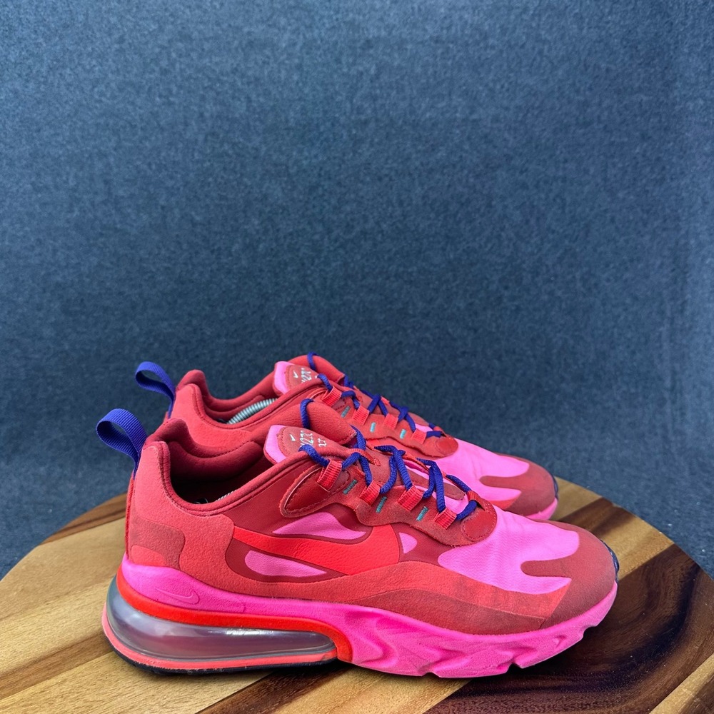 Nike Air Max 270 React AT6174-600 Mystic Red Pink Blast Sneaker Synthetic Sz 9